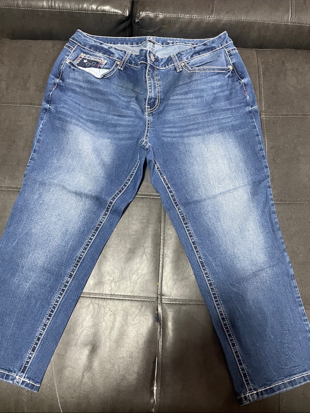 new directions Blue Washed Ankle Crop Jeans